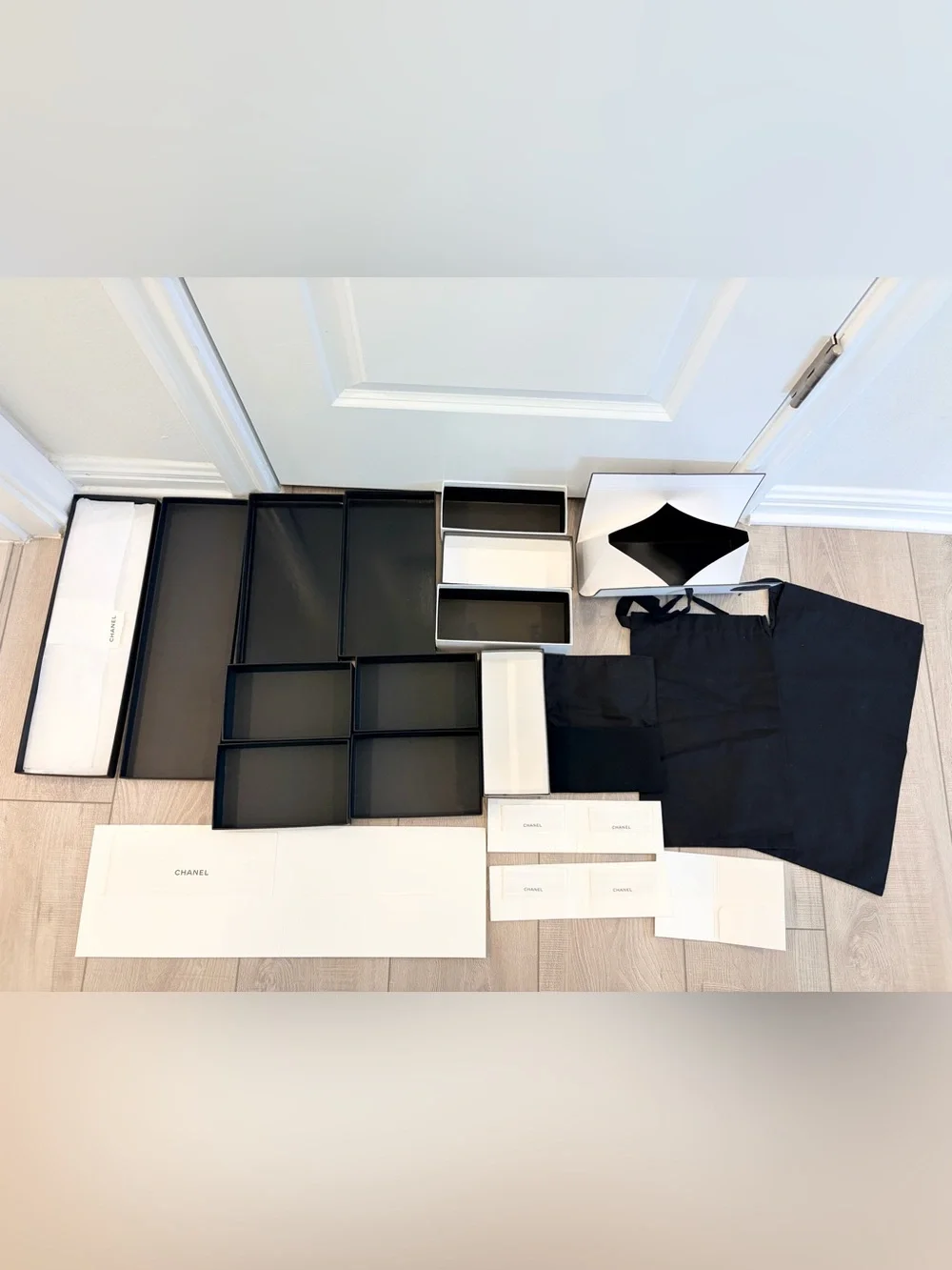 Authentic CHANEL 14 PIECES Bundle: 6 Boxes + 3 Dust Bags & 1 Small Gift Bag